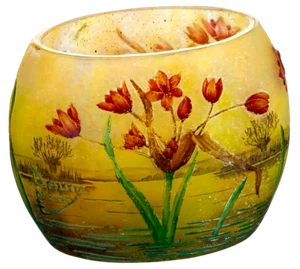 Daum Nancy Vase Paysage Lacustre 1900-1905 (14cm) - Picture 1 of 8