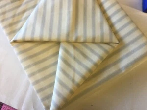 106 cm x 137 cm Ian Mankin Ticking 2 cotton stripe fabric Remnant light grey - Picture 1 of 3