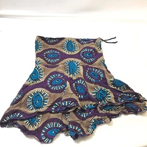 Womens Skirt Bottom Size M African Kanga Print Ankara Dashiki Sleeve Ethnic Knee - Picture 1 of 3