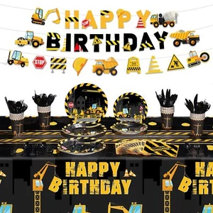 173 Pcs Construction Birthday Party Supplies Serves 24 Include Construction T... - Picture 1 of 7