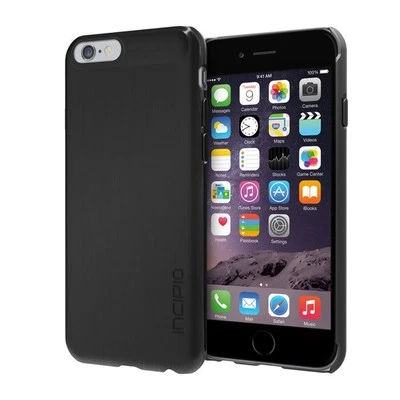GENUINE INCIPIO IPHONE 6S / 6 FEATHER SHINE BRUSHED ALUMINIUM CASE COVER | BLACK - Image 1 of 4