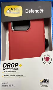 OtterBox DEFENDER SERIES Drop Plus Case for iPhone 15 Pro - Red - Picture 1 of 1