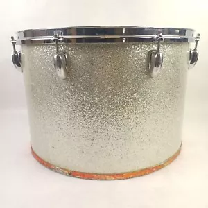 Slingerland 12x18" 3-lagig Silber Glitzer Verpackung Konzert Tom Drum Marsch Quad/Bass - Bild 1 von 11