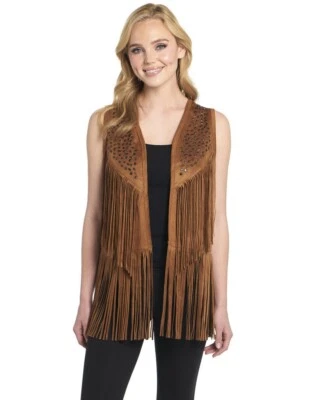 Cripple Creek Western Vest Womens Fringe M Precious Copper CR19125 - Image 1 of 2