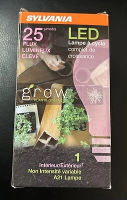 SYLVANIA Full Cycle 17W LED Grow Light Bulb, A21, 25 Micromoles/s New - Image 1 of 2