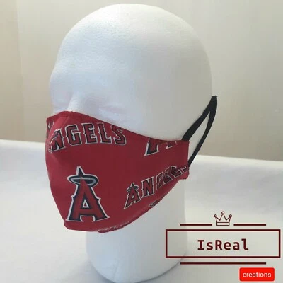 Anaheim Angels Face Mask handmade 100 fabric cotton  - Image 1 of 4