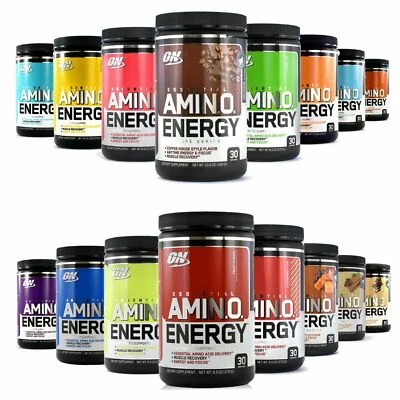 Optimum Nutrition Amino Energy BCAA Pulver 30 Portionen Aminosäuren mit Koffein