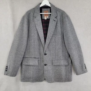 Territory Ahead Blazer Mens XL Gray Herringbone Wool Jacket Preppy Academia - Picture 1 of 12