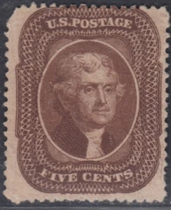 USA Scott #30A 5ct Type II Unused No Gum Weiss cert CV $825 - Picture 1 of 3