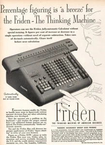 1951 Friden Thinking Machine: Percentage Figuring Vintage Print Ad - Picture 1 of 1