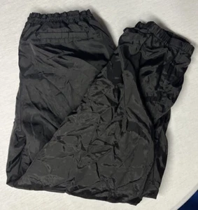 90s Marlboro Fleece Lined Joggers Pants Drawstring Black Zip Pockets Men's LG - Picture 1 of 9