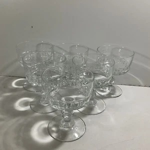 6 x Vintage Quality French Glass Wine/Dessert Glass Traditional Old 11.5cm High - Picture 1 of 12
