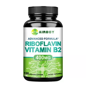 Riboflavina Vitamina B2 400mg Cápsulas-Impulsar Apoyo Energético, Salud del Sistema Nervioso - Imagen 1 de 11