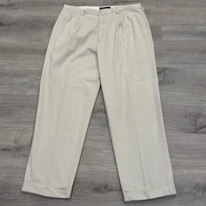 Vintage Polo Ralph Lauren Hammond Chino Hose Herren 36x30 Beige Plissee Bündchen - Bild 1 von 5