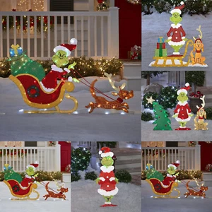 2025 GRINC Stealing the CHRISTMAS LED Lights Glowing Outdoor Yard Stakes Decor - Picture 1 of 12