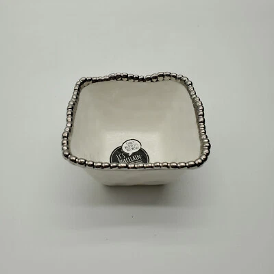 Pampa Bay Porcelain Snack Bowl with Silver Bead Edge - Image 1 of 4
