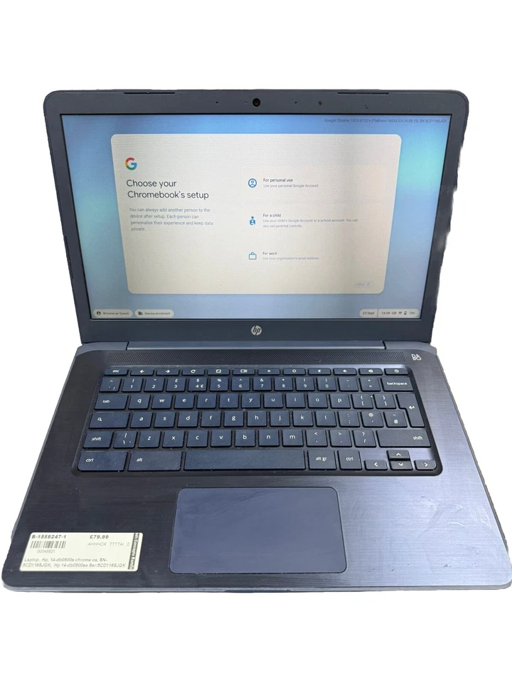 HP 14-db0500sa Chromebook 14 AMD A4 4 GB RAM 32 GB eMMC Chrome OS Good Cond’ - Image 1 of 1