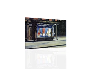"Arte de pared con lona o estampado ""Drug Store-Edward Hopper"" - Imagen 1 de 2