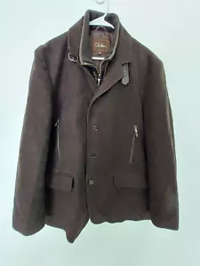 Cole Haan Lamb Skin Jacket Mens XL Brown Leather Suede Overcoat - Picture 1 of 10