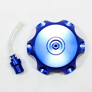 BLUE Alloy Gas Fuel Petrol Tank Cap + Breather 110cc 125cc PIT Trail Dirt Bike - Picture 1 of 4