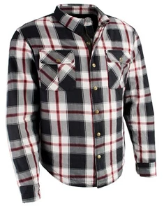 Milwaukee Leather MPM1625 Men's Armored Flannel Biker Shirt w/ Kevlar® Liner - Picture 1 of 5