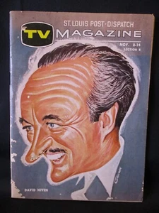 TV Magazine November 8-14 1964 St Louis Post Dispatch David Niven Cover VINTAGE - Foto 1 di 7