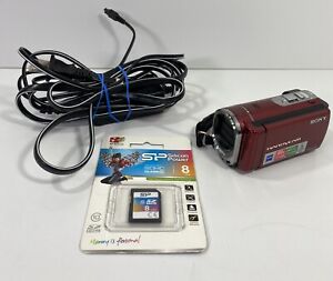 Sony Handycam DCR-SX43 HDD Digital Video Camera Red + Charger SD Memory Card