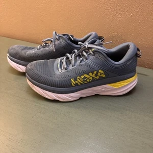Scarpe da corsa uomo Bondi 7 taglia 9 HOKA ONE ONE blu e giallo - Foto 1 di 9