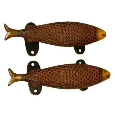 维多利亚风格红鱼形状手工黄铜窗户抽屉衣柜拉手 — 第 1/4 张图片