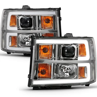 Faros de tablón de lente transparente con reflector para GMC Sierra 2500 HD 2007-14 [cromo] Foto 1 de 4