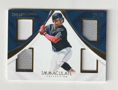 2017 Immaculate Francisco Lindor Quad Jersey Relic SN 23/99 Indians *BCGUYS* - Image 1 of 2