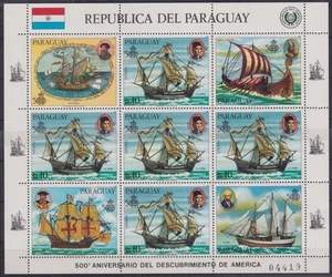 F-EX29140 PARAGUAY MNH 1985 DISCOVERY SHIP MAGALLANES VASCO DE GAMA BARCOS. - Picture 1 of 2