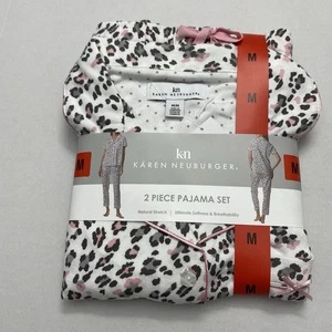 Karen Neuburger Damen 2-teiliges Natur Stretch Pyjama Set, schwarz, Gr. M - Bild 1 von 5