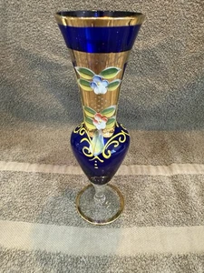 Vaso in vetro di Boemia - Blu Cobolt - Foto 1 di 4