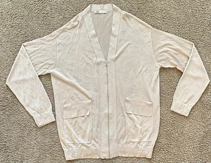 Cárdigan para mujer Zara tostado transparente cuello en V talla grande suéter con cremallera - Imagen 1 de 7