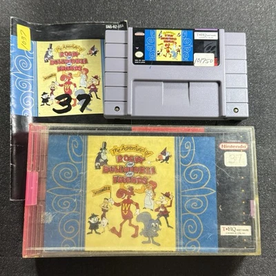 Adventures of Rocky & Bullwinkle and Friends SNES In Rental Case W Cut Box - Image 1 of 4