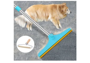 Teppichrechen zur Tierhaarentfernung - Wiederverwendbarer Tierhaarentferner, 60" verstellbar - Bild 1 von 6