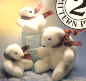 Carol’s Zoo Polar Bear Family Stuffed Bear Pattern 11" Or 18"  1997 Uncut - Picture 1 of 8