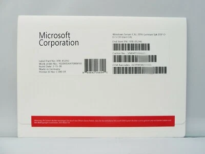 5 User / Benutzer CAL für Microsoft Windows Server 2016 Standard - Bild 1 von 2