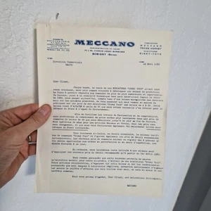 dinky toys 10 MARS 1953 lettre originale dinky France  "défense du franc " - Picture 1 of 3