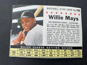 1961 POST CEREAL #145 WILLIE MAYS HAND CUT LOWER GRADE - Picture 1 of 2