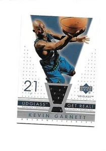 2002-03 UD GLASS GET REAL JERSEY #KGR KEVIN GARNETT (Timberwolves) - Picture 1 of 2