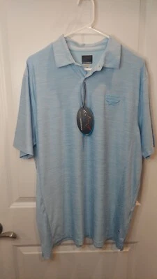 Nuevo con etiquetas Camisa Polo Greg Norman Heather Malla Azul Dorado, Talla Grande, Precio de venta sugerido por el fabricante 69 USD Foto 1 de 4