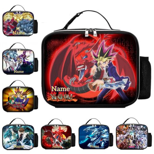 Yu-Gi-Oh! Personalised Leather Insulated Lunch Bag School Office Food Box