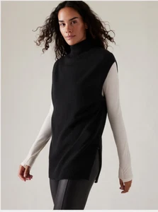 Athleta Alpine Tabard Sweater Black Extra Small XS #466750 NWT Wool cashmere NWT - Picture 1 of 4