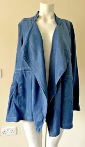 Ladies Open Denim Jacket Size small 8-10 waterfall jacket - Picture 1 of 5