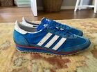 Mens Adidas Blue Trainers Uk 9.5 Casual Lace Up Shoes Sneakers Suede