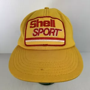Vintage Shell Sport Snapback Hat Yellow/Red - Picture 1 of 6