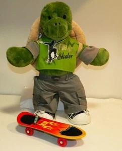 Build a Bear Trekkin Turtle w/ Tan Shell Zipper Pouch Plush Skater w/Skateboard - Bild 1 von 11