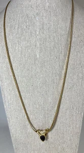 Vintage Butler Triangle Black Stone And Rhinestone Gold Chain Necklace - Picture 1 of 7